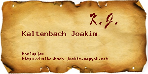 Kaltenbach Joakim névjegykártya